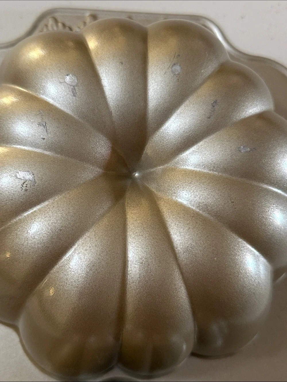 Nordic Ware “The Great Pumpkin Pan” 3D Pumpkin Bundt Pan - gold tone color